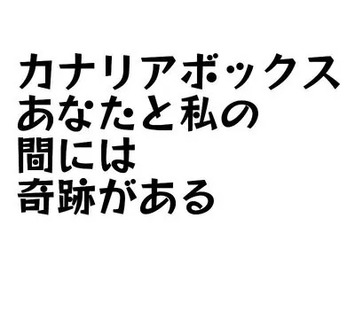 カナリアボックス・あなたと私の間には奇跡がある [火曜日のユキヒョウ] | chobit(ちょびっと)
