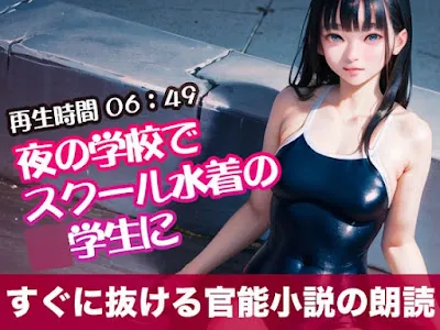 [RJ01294753] - 夜の学校でスクール水着の◯学生に